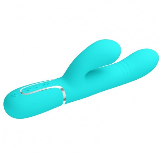 PRETTY LOVE - VIBRATORE MULTIFUNZIONE G-SPOT VERDE ACQUA