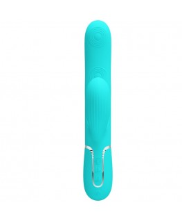PRETTY LOVE - VIBRATORE MULTIFUNZIONE PERLITA 3 IN 1 G-SPOT VERDE ACQUA
