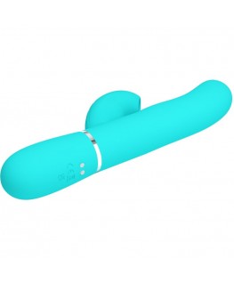 PRETTY LOVE - VIBRATORE MULTIFUNZIONE PERLITA 3 IN 1 G-SPOT VERDE ACQUA