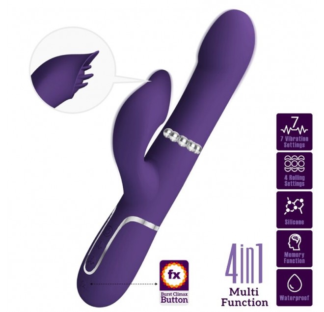 PRETTY LOVE - ZALIN PERLE VIBRATORE CONIGLIO 4 EN 1 VIOLA