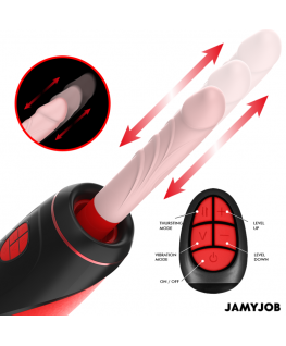 JAMYJOB - PYSTON BASE MASTURBATORE AUTOMATICO CON DILDO TELECOMANDO
