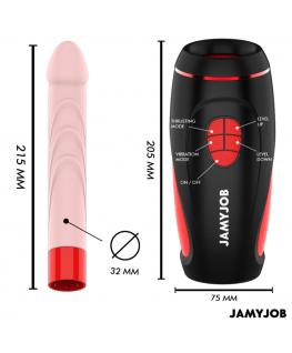JAMYJOB - PYSTON BASE MASTURBATORE AUTOMATICO CON DILDO TELECOMANDO