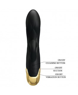 PRETTY LOVE - VIBRATORE DI LUSSO NERO RICARICABILE PLACCATO IN ORO