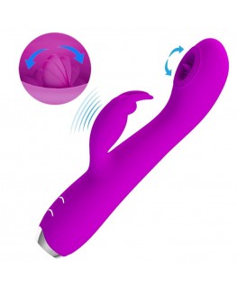 PRETTY LOVE - VIBRATORE RICARICABILE RACHEL CON VENTOSA VIOLA