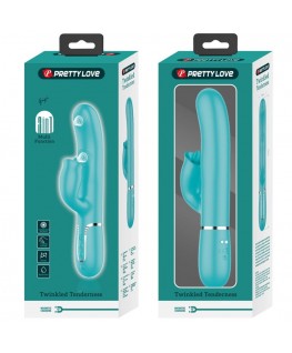 PRETTY LOVE - VIBRATORE CONIGLIO CON LECCATURA VERDE ACQUA