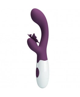 PRETTY LOVE - BUTTERFLY KISS VIBRATORE RABBIT E STIMOLATORE PUNTO G VIOLA