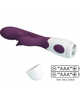 PRETTY LOVE - BUTTERFLY KISS VIBRATORE RABBIT E STIMOLATORE PUNTO G VIOLA