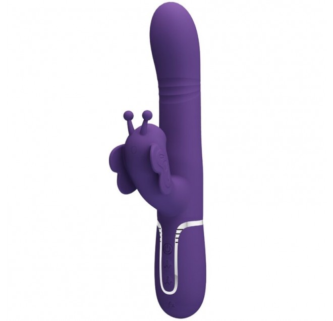 PRETTY LOVE - VIBRATORE MULTIFUNZIONE RABBIT 4 IN 1 FARFALLA VIOLA