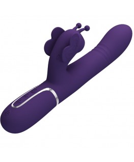 PRETTY LOVE - VIBRATORE MULTIFUNZIONE RABBIT 4 IN 1 FARFALLA VIOLA