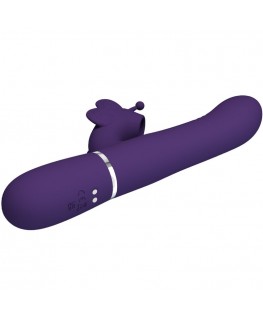 PRETTY LOVE - VIBRATORE MULTIFUNZIONE RABBIT 4 IN 1 FARFALLA VIOLA