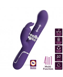 PRETTY LOVE - COALE VIBRATORE CONIGLIO CARBONE 4 EN 1 VIOLA