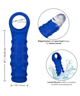 CALEXOTICS - ADMIRAL COPERTURA PER PENE CON PERLINE IN SILICONE LIQUIDO BLU