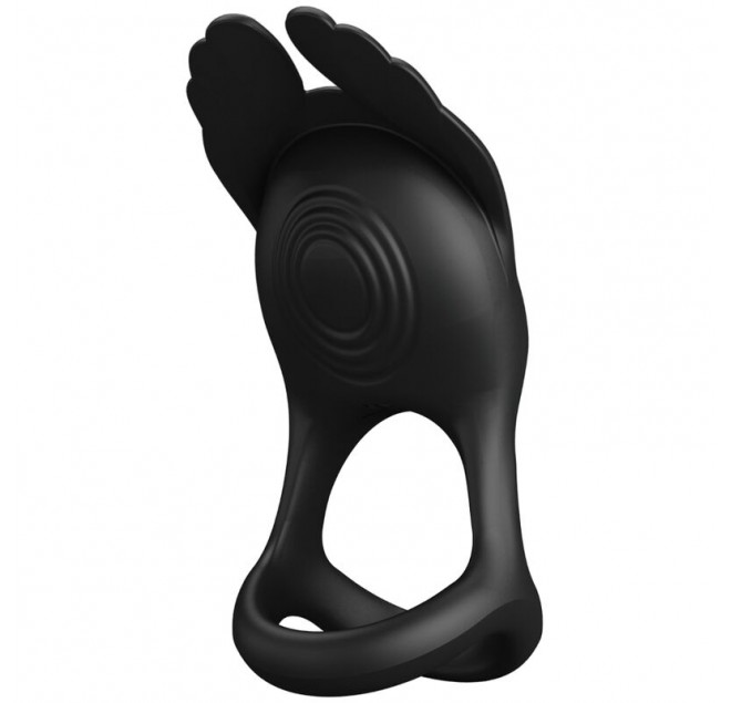 PRETTY LOVE - SILAS ANELLO PER PENE VIBRANTE 7 VIBRAZIONI IN SILICONE NERO