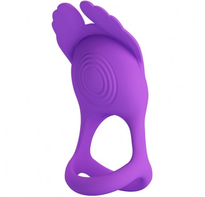 PRETTY LOVE - SILAS ANELLO PER PENE VIBRANTE 7 VIBRAZIONI IN SILICONE VIOLA