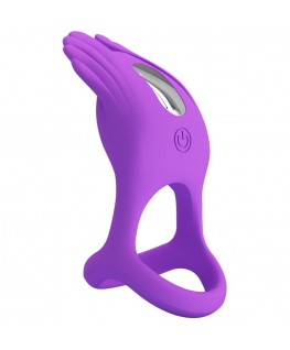 PRETTY LOVE - SILAS ANELLO PER PENE VIBRANTE 7 VIBRAZIONI IN SILICONE VIOLA