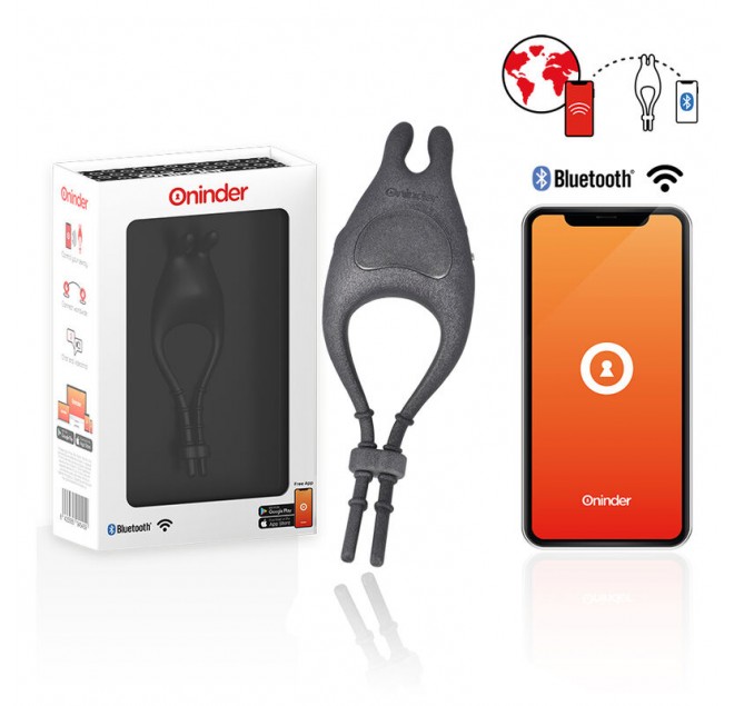 ONINDER - ANELLO VIBRATORE REGOLABILE RICARICABILE PAMPA CON STIMOLATORE CLITORIDE 10 VELOCITÀ - APP GRATUITA
