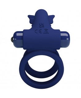 PRETTY LOVE - JAMELE DOPPIO ANELLO CON VIBRAZIONE E STIMOLATORE FARFALLA BLU