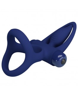 PRETTY LOVE - MAT DOPPIO ANELLO CON VIBRAZIONE E STIMOLATORE BLU