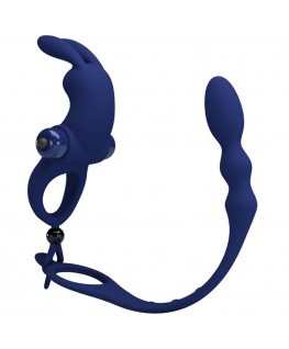 PRETTY LOVE - AYAD ANELLO VIBRATORE RABBIT CON SPINA BLU