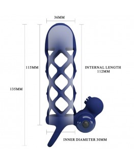 PRETTY LOVE - GIANN ANELLO VIBRATORE CON GUAINA IN SILICONE BLU