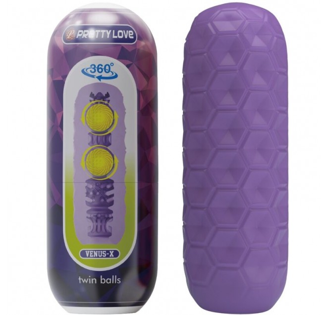 PRETTY LOVE - MASTURBATORE MASCHILE TWIN BALLS VIOLA