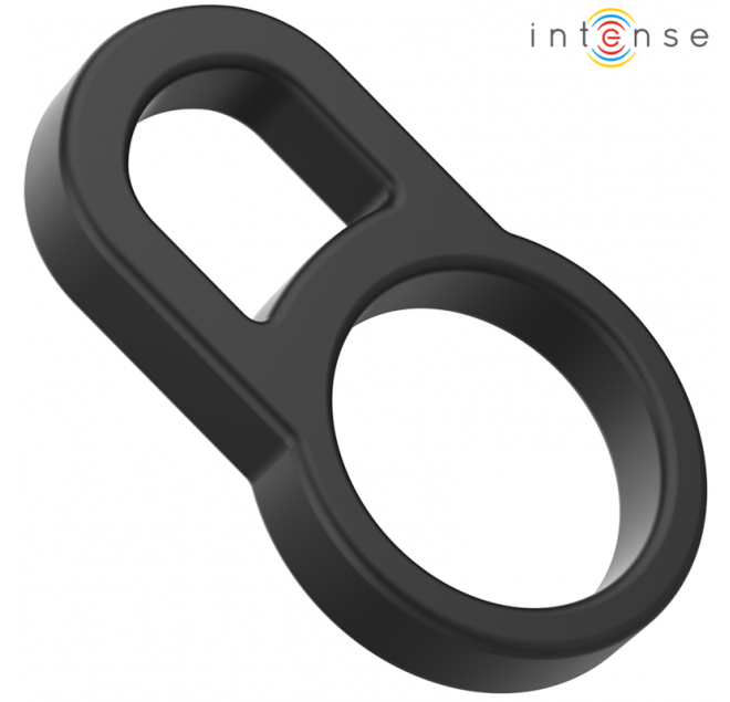 INTENSE - BOBBY DOPPIO ANELLO PER PENE IN SILICONE NERO