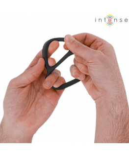 INTENSE - BOBBY DOPPIO ANELLO PER PENE IN SILICONE NERO