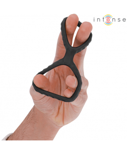 INTENSE - DEWEY DOPPIO ANELLO PER PENE IN SILICONE MODELLO NERO 2