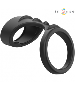 INTENSE - THEO DOPPIO ANELLO PER PENE IN SILICONE MODELLO NERO 3