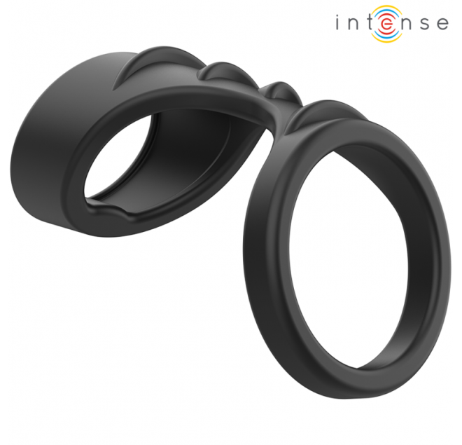 INTENSE - THEO DOPPIO ANELLO PER PENE IN SILICONE MODELLO NERO 3