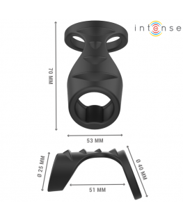 INTENSE - THEO DOPPIO ANELLO PER PENE IN SILICONE MODELLO NERO 3