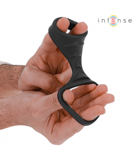 INTENSE - THEO DOPPIO ANELLO PER PENE IN SILICONE MODELLO NERO 3