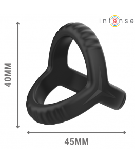 INTENSE - CARSON DOPPIO ANELLO PER PENE IN SILICONE MODELLO NERO 4