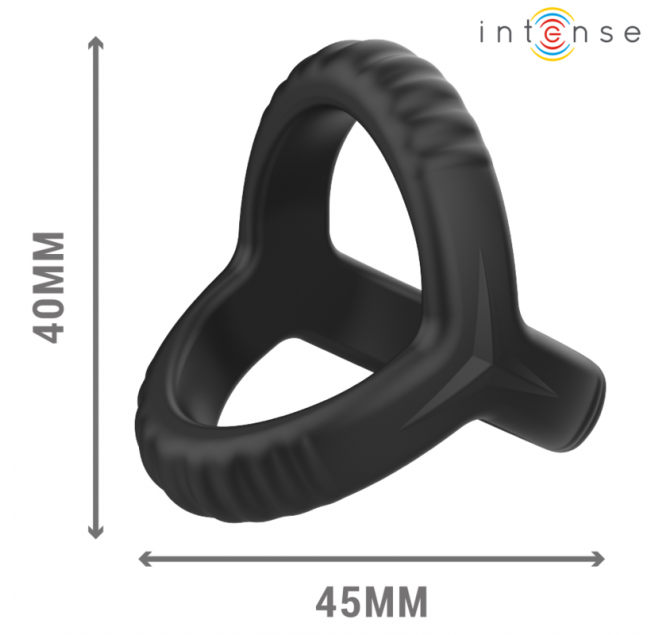 INTENSE - CARSON DOPPIO ANELLO PER PENE IN SILICONE MODELLO NERO 4