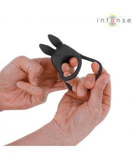 INTENSE - SAM VIBRATORE DOPPIO ANELLO PER PENE 10 VIBRAZIONI NERO