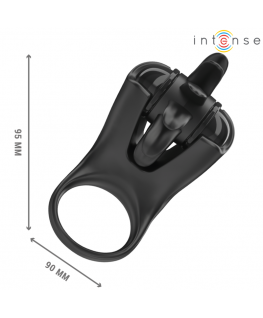 INTENSE - MABEL ANELLO VIBRANTE 10 VIBRAZIONI CON STIMOLATORE CLITORIDEO NERO