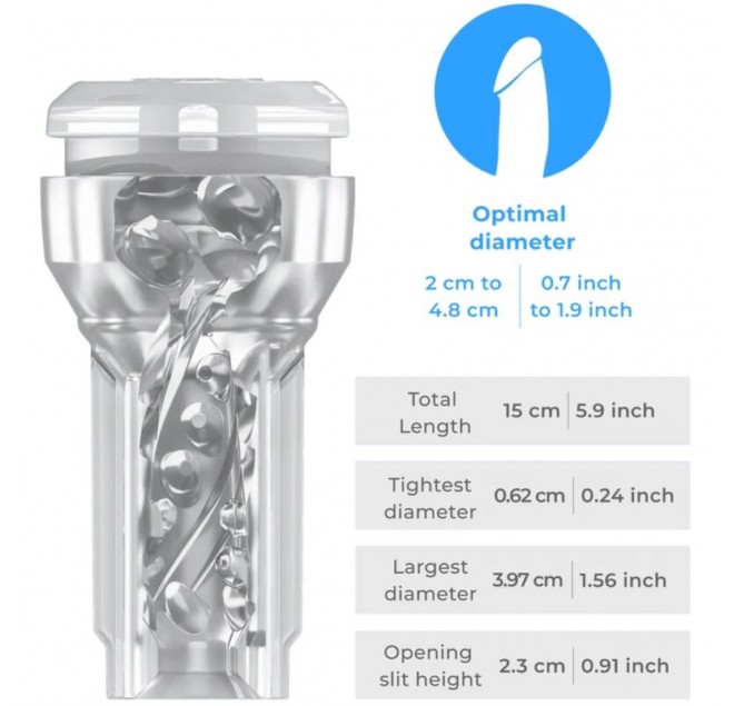 KIIROO - FEEL POCKET STROKER CRYSTAL DI KIIROO TRASPARENTE