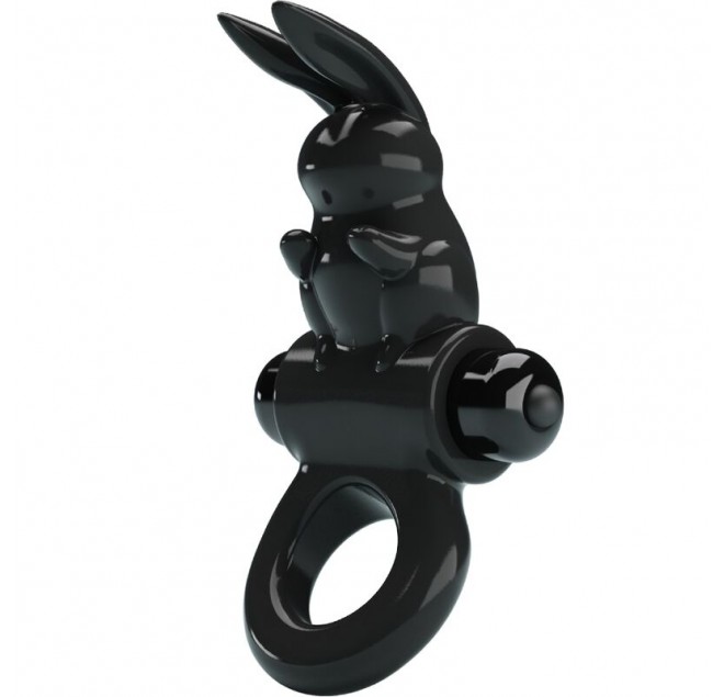 PRETTY LOVE - ANELLO VIBRATORE CONIGLIO ECCITANTE 10 VIBRAZIONI NERO