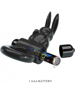 PRETTY LOVE - ANELLO VIBRATORE CONIGLIO ECCITANTE 10 VIBRAZIONI NERO