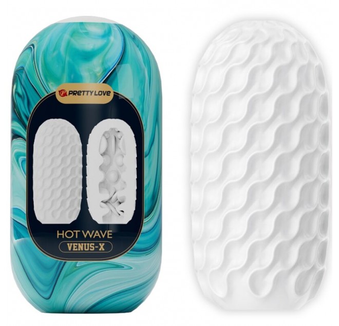 PRETTY LOVE - MASTURBATORE MASCHILE IN SILICONE HOT WAVE BIANCO