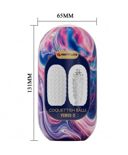 PRETTY LOVE - COQUETISH BALLS SILICONE MASTURBATORE MASCHILE BIANCO