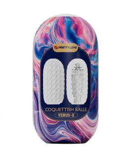 PRETTY LOVE - COQUETISH BALLS SILICONE MASTURBATORE MASCHILE BIANCO