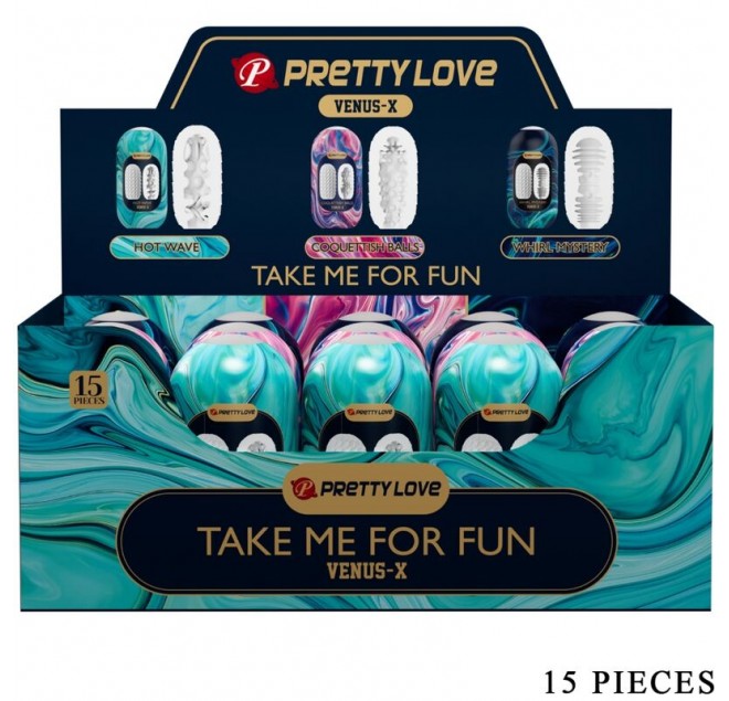 PRETTY LOVE - VENUS X 15 MASTURBATORI MASCHILI IN SILICONE BIANCO