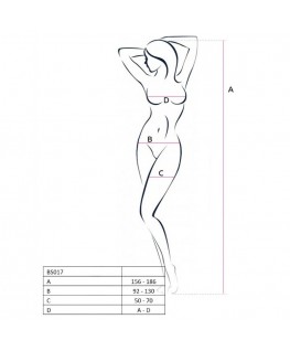 PASSION WOMAN BS017 BODYSTOCKING WHITE ONE SIZE