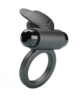 PRETTY LOVE - DEBONAIRE ANELLO VIBRANTE CONIGLIO 10 VIBRAZIONI NERO