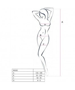 PASSION WOMAN BS020 BODYSTOCKING BLACK ONE SIZE