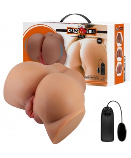 CRAZY BULL - VIBRATORE EMILIA ASS CON VAGINA E ANO REALISTICI, TELECOMANDO IN CARNE