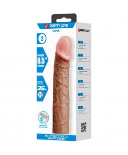 PRETTY LOVE - DEREK GUAINA PER PENE CON ESTENSIONE 7,6 CM MULATTO