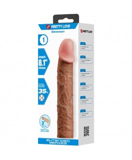 PRETTY LOVE - STEVENSON GUAINA PER PENE CON ESTENSIONE DA 7,6 CM MULATTO