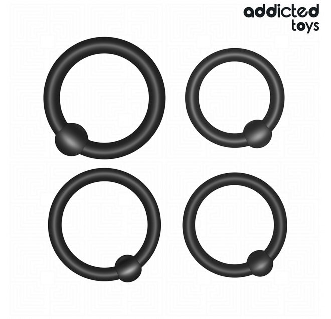 ADDICTED TOYS - SET DI ANELLI IN SILICONE A PRESSIONE